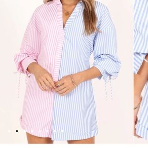 Blue and pink romper